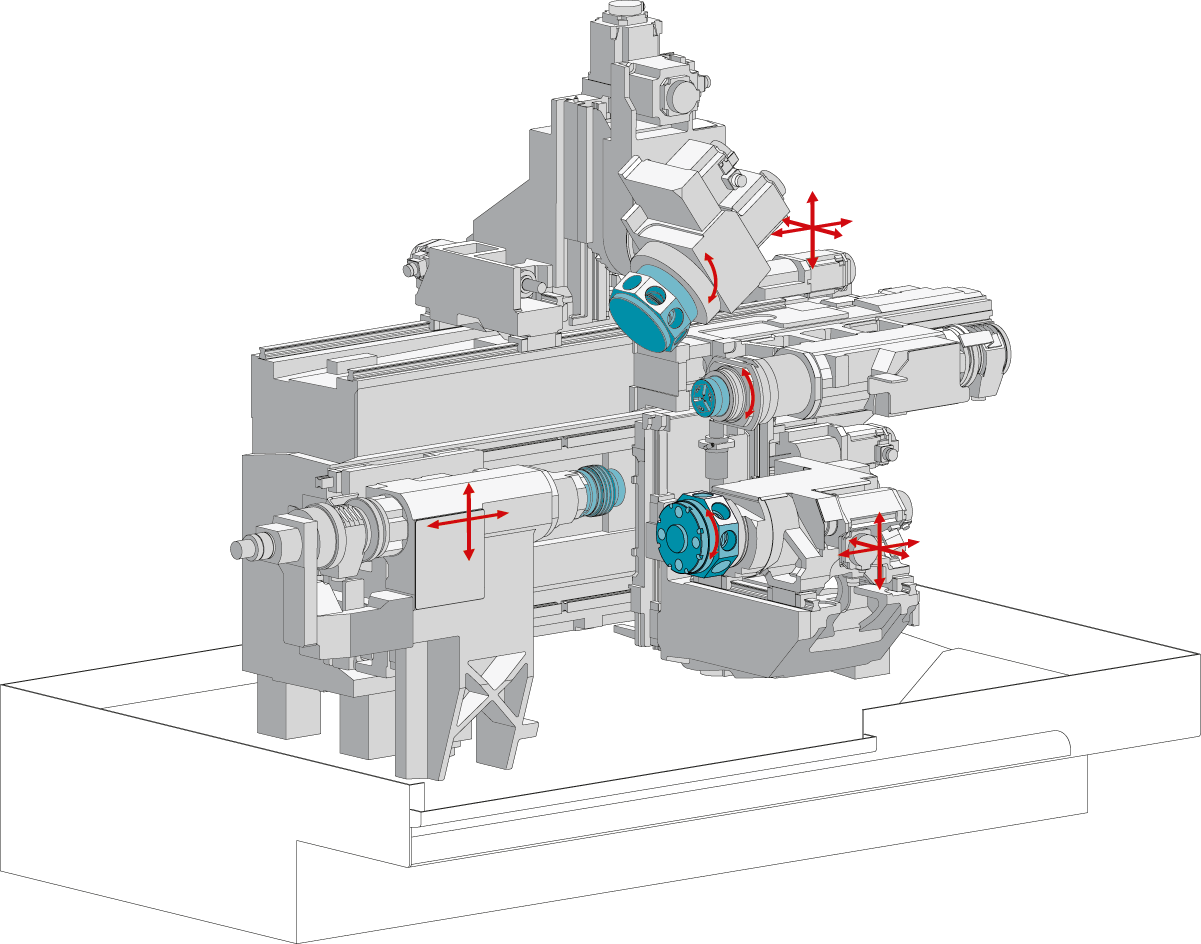 Technical drawing of the complex TRAUB TNK40-8B