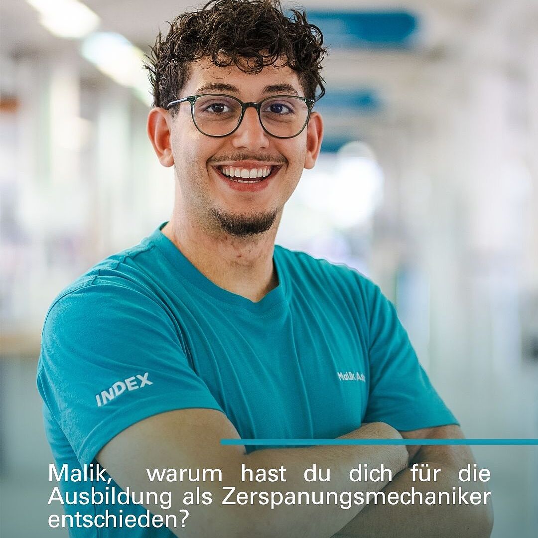 Azubi Malik wird gefragt warum er sich für die Ausbildung zum Zerspanungsmechaniker entschieden hat