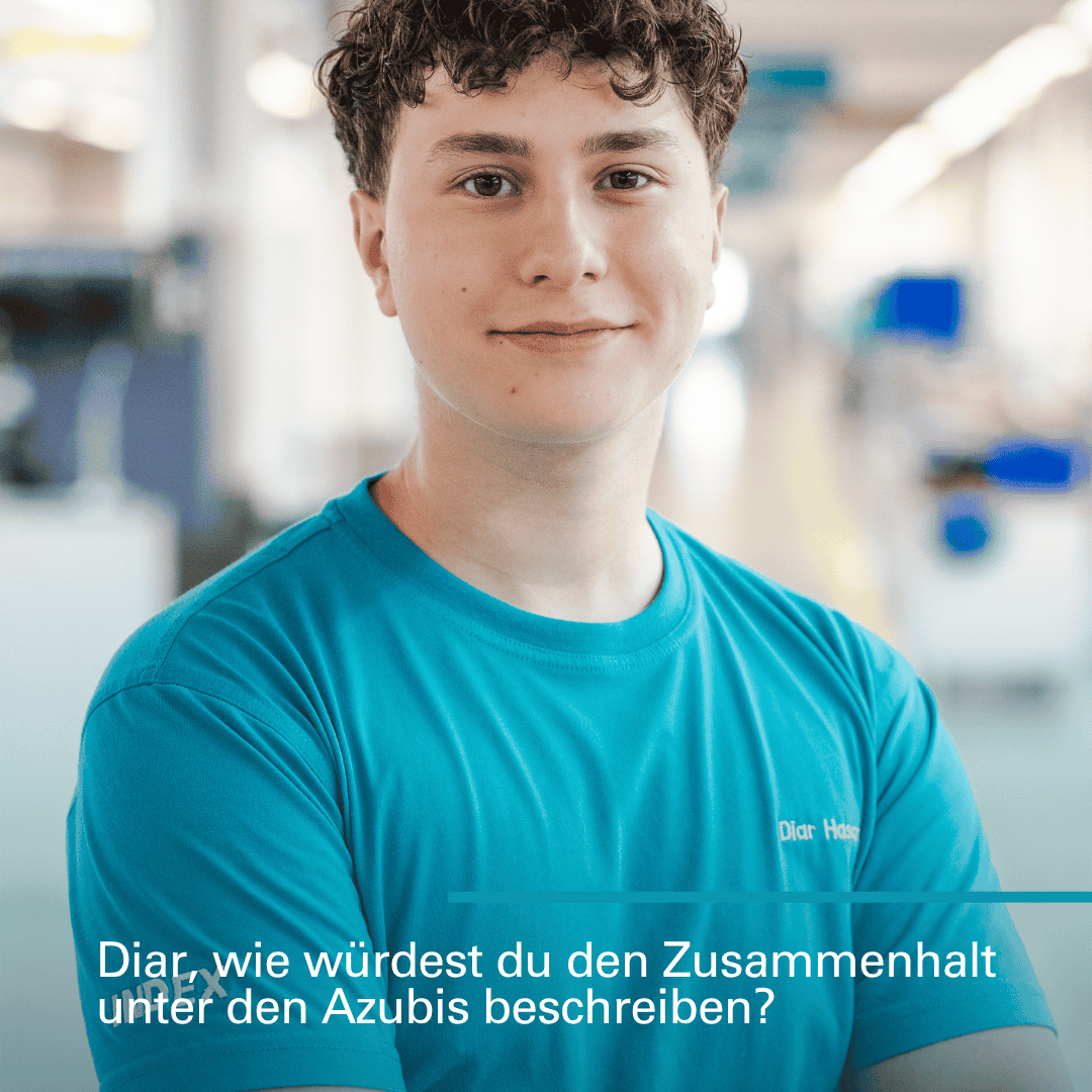 Azub Diar soll den Zusammenhalt unter den Auszubildenden beschreiben