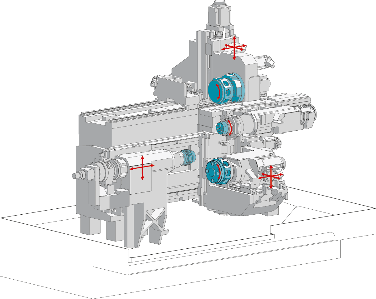 Technical drawing of the complex TRAUB TNK40-8
